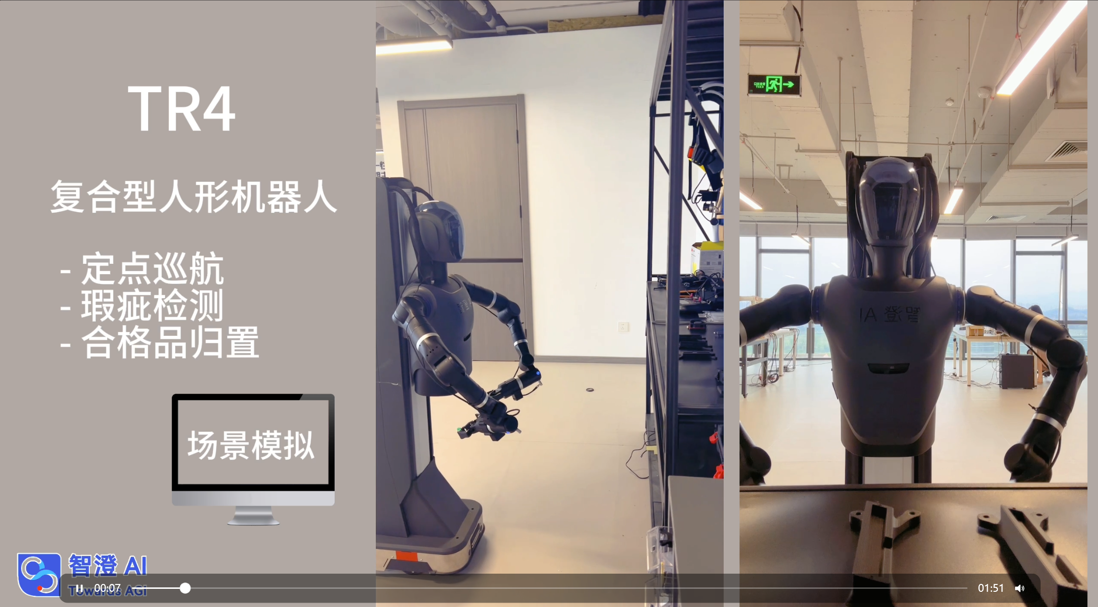 TR4物理智能復合型人形機器人助力智能巡檢